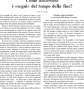 Come discernere i segni dei tempi?