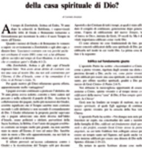 Come edificare la casa spirituale di Dio?