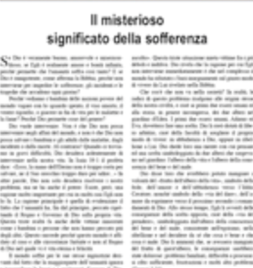 Il misterioso significato della sofferenza